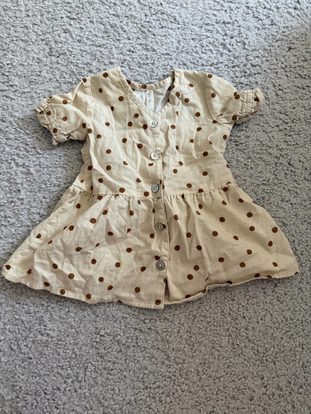 Rylee + Cru Polka Dot Top 3-6M Neutral Cotton Baby Girl Boutique